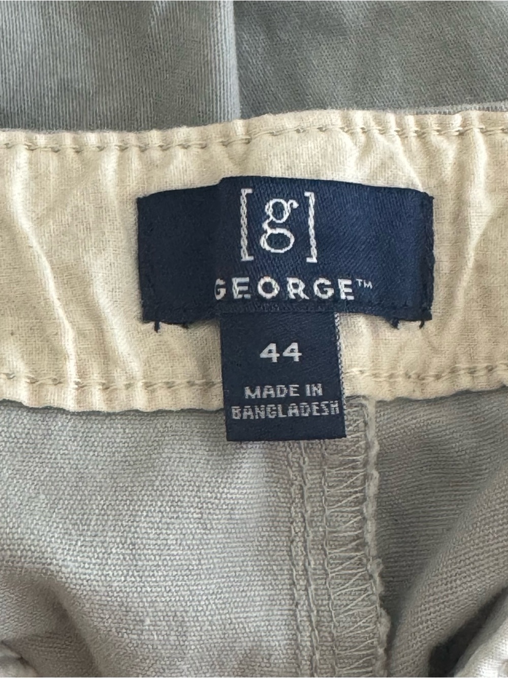 George Mens Size 44 Shorts Gray Above Knee Flat Front Cotton Stretch Chino Golf - Picture 3 of 11